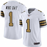 Nike Men & Women & Youth Saints 1 Who Dat White Color Rush Limited Jersey